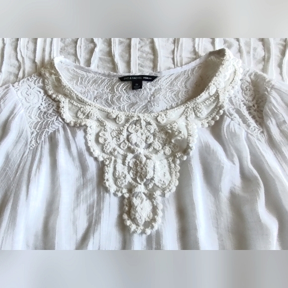 ZAC & RACHEL Sz 3X White Bohemian Blouse - Picture 3 of 7